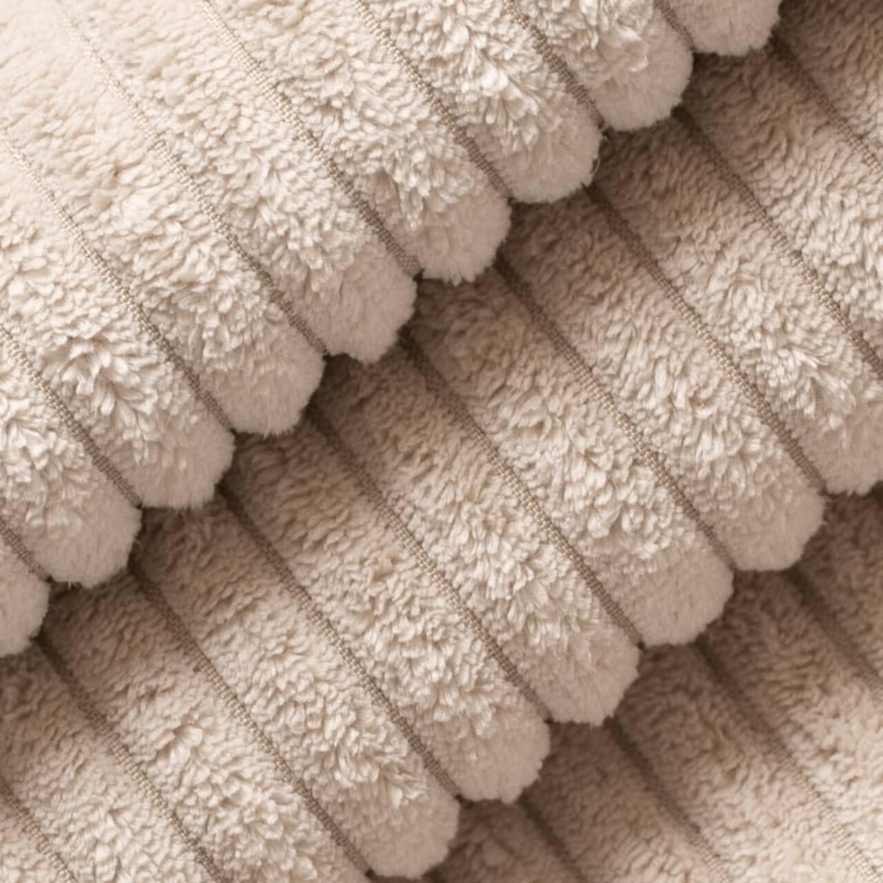 Beige Plain Small Scale Corduroy Chenille Upholstery Fabric by The Yard - SKU: Rosetta Bisque
